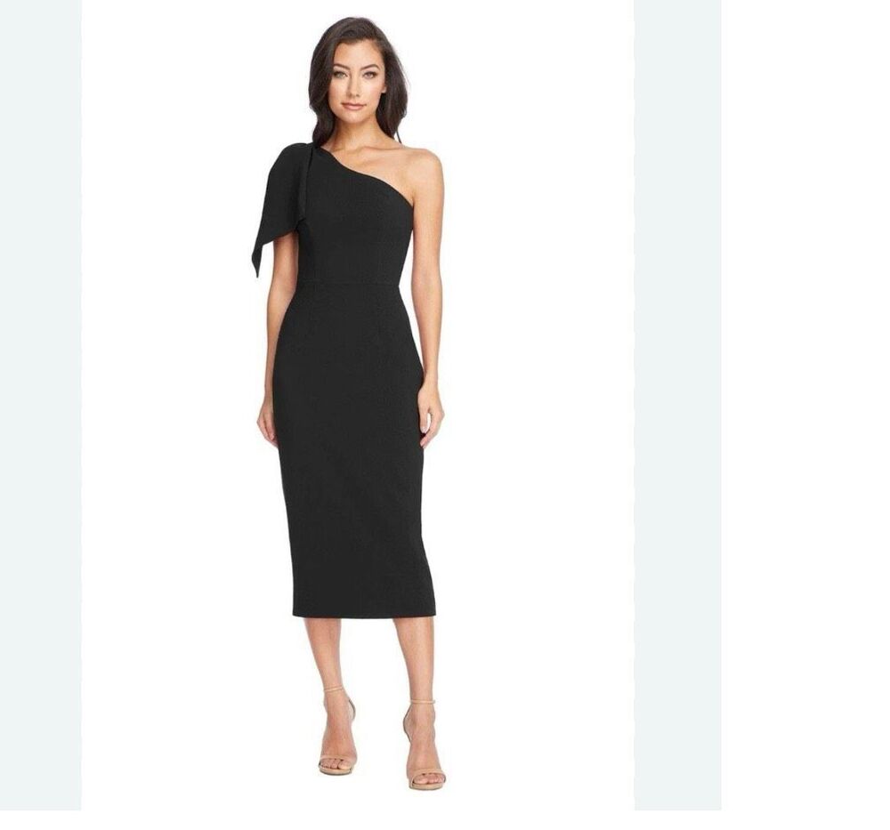 NWT Dress the population Tiffany One-Shoulder Midi Dress xxs